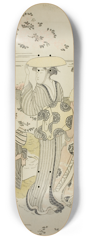 Chbunsai Eishi - Ono no Komachi Visiting Kiyomizu Temple, from the series The Fashionable Seven Komachi (Furyu nana Komachi) 8.25 inch art skate deck