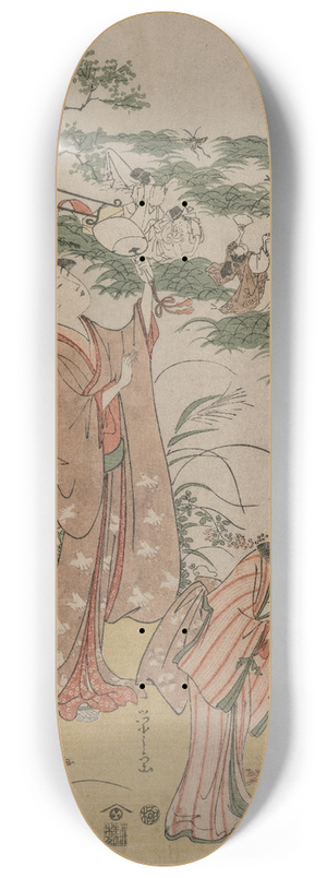 Chbunsai Eishi - Women Chasing Crickets on an Autumn Moor 8.25 inch art skate deck