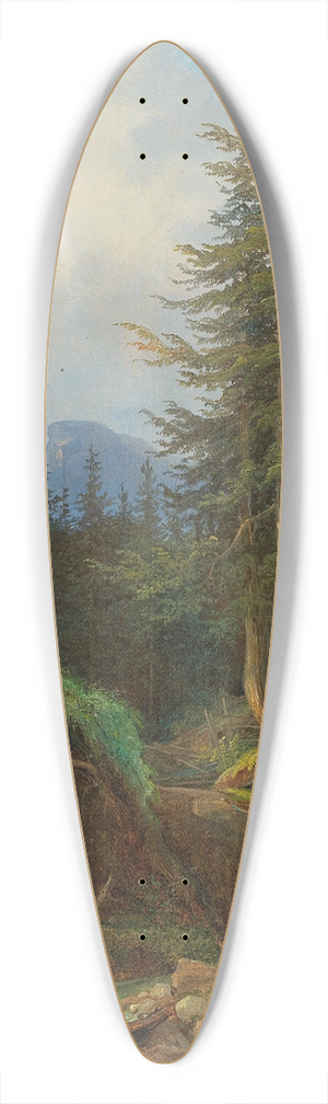 Joseph Jonas - Landscape with Woodland Stream and decorative figures 39.3 inch art pintail longboard deck