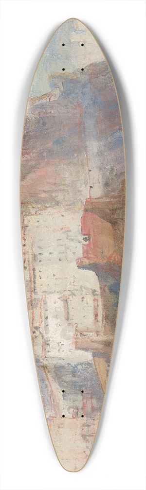 Joseph Mallord William Turner - Genoa, from the Sea, looking up to the Church of Santa Maria Assunta in Carignano 39.3 inch art pintail longboard deck