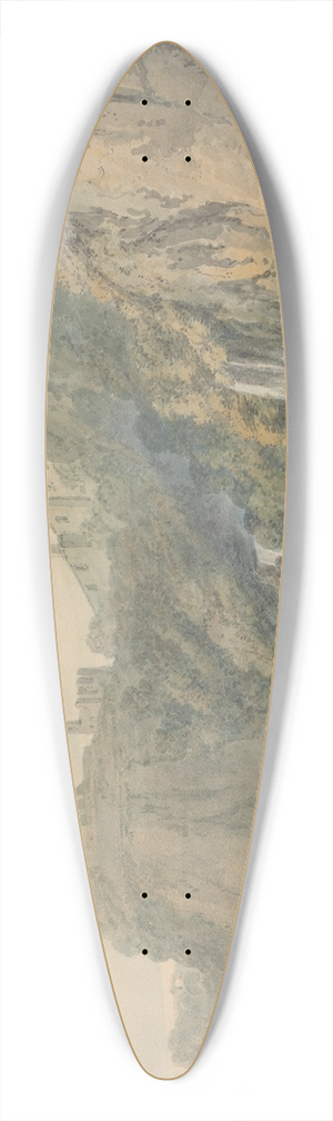 Joseph Mallord William Turner - Tivoli with the Temple of the Sybil and the Cascades 39.3 inch art pintail longboard deck