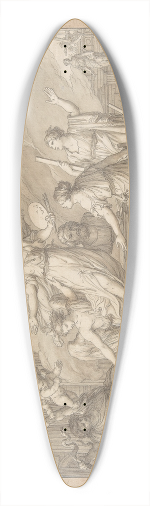 Joseph-Marie Vien - Allegory of the Arts 39.3 inch art pintail longboard deck