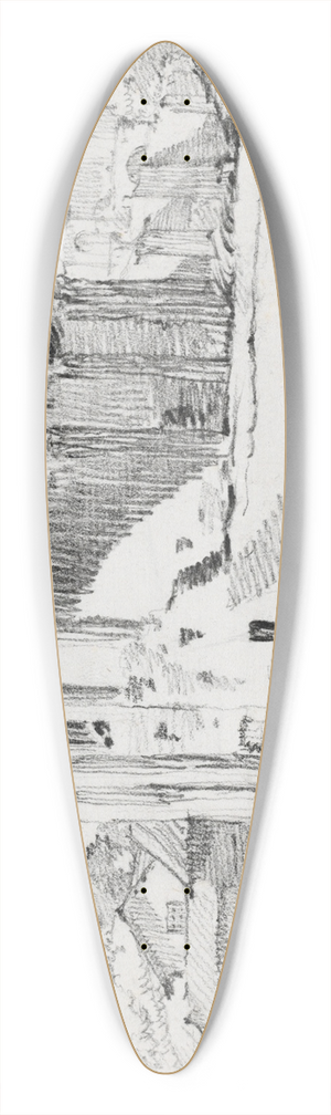 Joseph-Marie Vien - The Round Temple on the Piazza Bocca della Verit,Rome 39.3 inch art pintail longboard deck