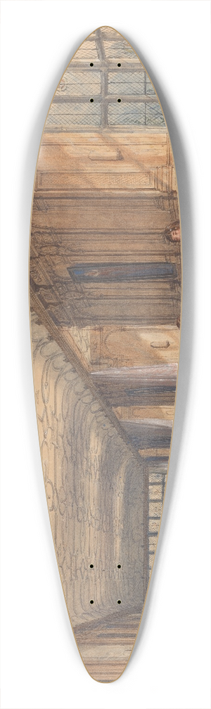 Joseph Nash - The Long Gallery, Haddon Hall, Derbyshire 39.3 inch art pintail longboard deck Joseph Nash - The Long Gallery, Haddon Hall, Derbyshire 39.3 inch art pintail longboard deck