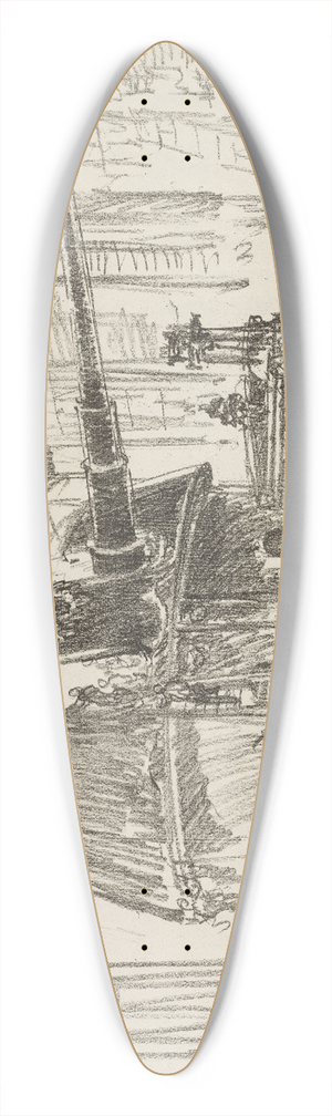 Joseph Pennell - Fitting Guns in Turrets 39.3 inch art pintail longboard deck