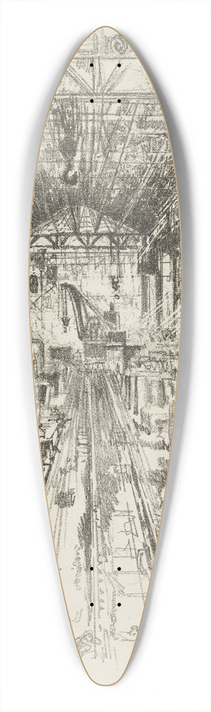 Joseph Pennell - The Cauldrons 39.3 inch art pintail longboard deck Joseph Pennell - The Cauldrons 39.3 inch art pintail longboard deck