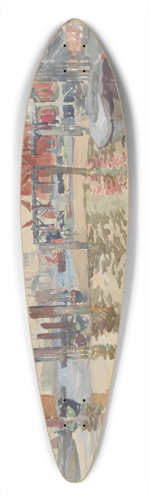 Joseph Pennell - View Of London 39.3 inch art pintail longboard deck Joseph Pennell - View Of London 39.3 inch art pintail longboard deck