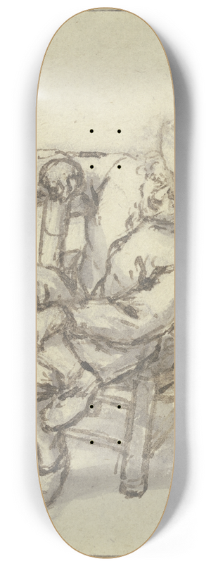 Adriaen van Ostade - Sitzender Bauer mit bergeschlagenen Beinen 8.25 inch art skate deck