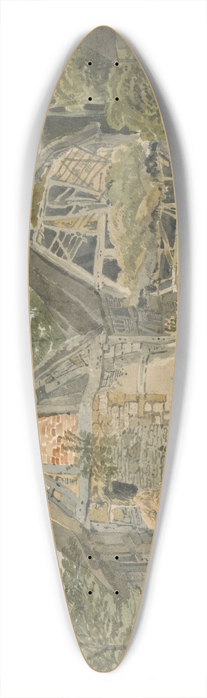 Joseph Powell - Thatched Cottage and Adjoining Barn 39.3 inch art pintail longboard deck