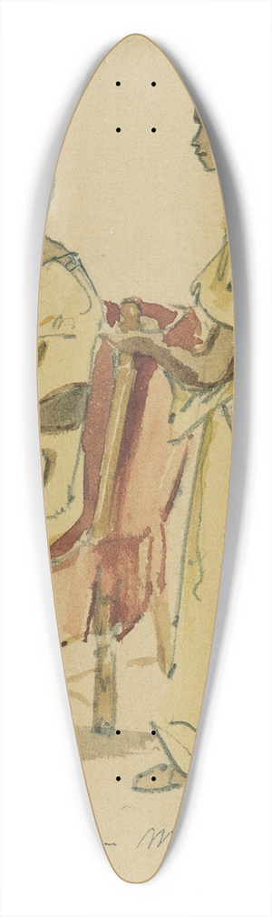 Joseph Selleny - Buddhistischer Oberpriester mit Assistenz auf Ceylon 39.3 inch art pintail longboard deck Joseph Selleny - Buddhistischer Oberpriester mit Assistenz auf Ceylon 39.3 inch art pintail longboard deck