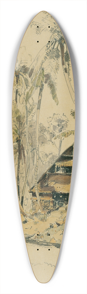 Joseph Selleny - Das Haus des Missionars auf der Insel Puinipet (Ponape), Caroline Islands 39.3 inch art pintail longboard deck