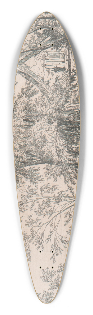 Joseph Stannard - Thatched Cottage with a Gable End 39.3 inch art pintail longboard deck