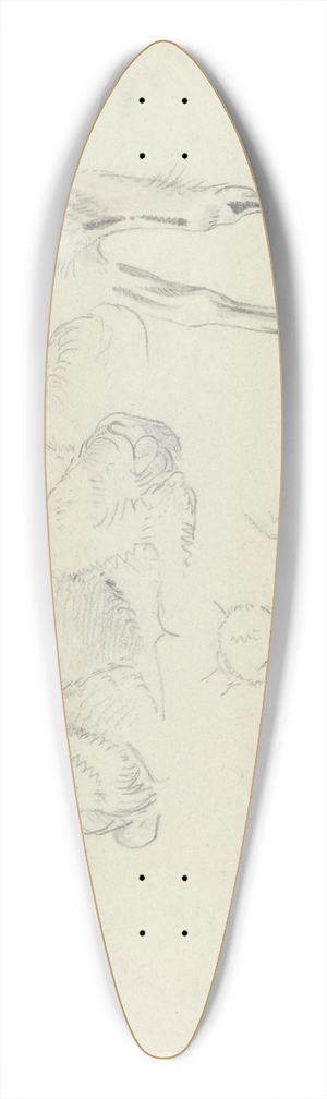Josephus Augustus Knip - Studies of Goats 39.3 inch art pintail longboard deck