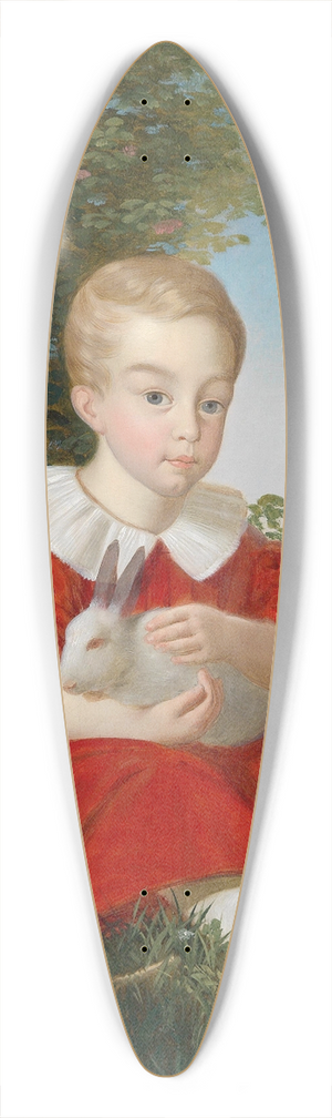 Joseph Weidner - Bildnis eines Knaben mit Zwerghasen 39.3 inch art pintail longboard deck