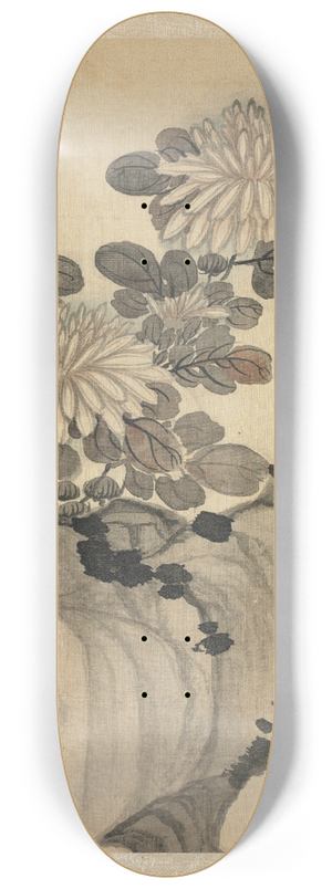 Chen Hongshou - Chrysanthemum and Rock 8.25 inch art skate deck