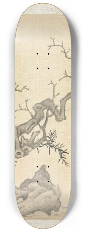 Chen Hongshou - Rock, Old Tree, and Bamboo 8.25 inch art skate deck