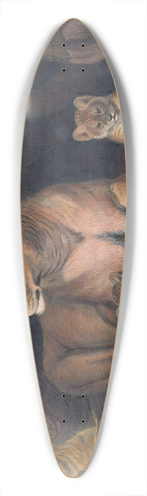 Joseph Wolf - The Lion 39.3 inch art pintail longboard deck