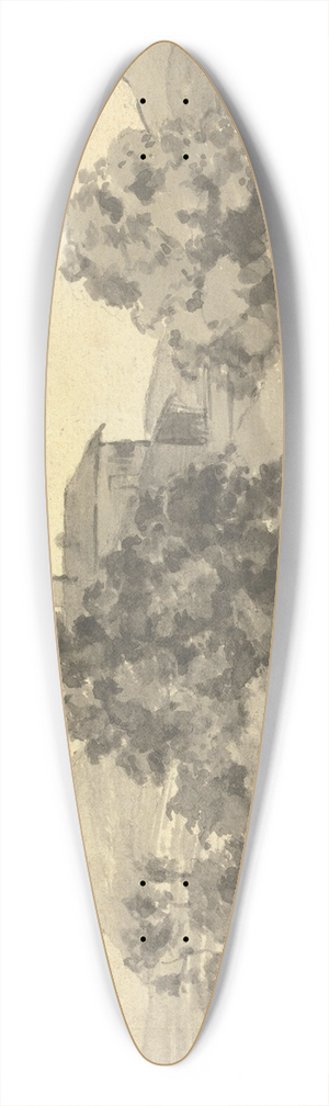 Joseph Wright of Derby - A Church in Italy 39.3 inch art pintail longboard deck