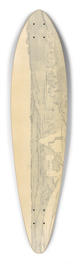 Joseph Wright of Derby - Landscape with Distant Buildings 39.3 inch art pintail longboard deck