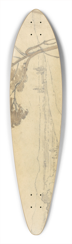 Joseph Wright of Derby - Landscape with Distant Buildings 39.3 inch art pintail longboard deck