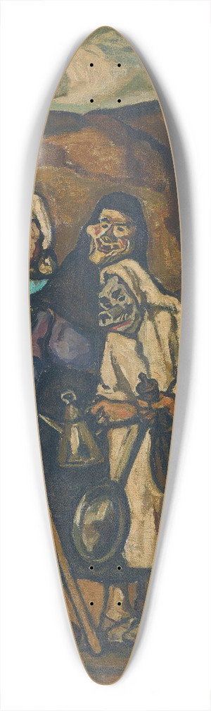Jos Gutirrez Solana - Dostrozonas de la sartn (carnival figures) 39.3 inch art pintail longboard deck