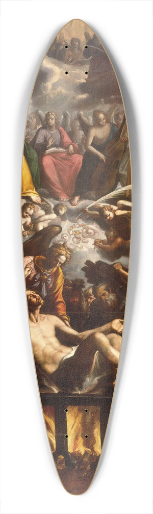 Jos Jurez - The Martyrdom Of Saint Lawrence 39.3 inch art pintail longboard deck