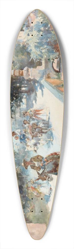 Jos Navarro y Llorens - Arriving in Town 39.3 inch art pintail longboard deck