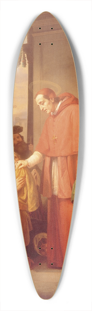 Jos Salom Pina - Saint Charles Borromeo Handing out Alms to the People 39.3 inch art pintail longboard deck