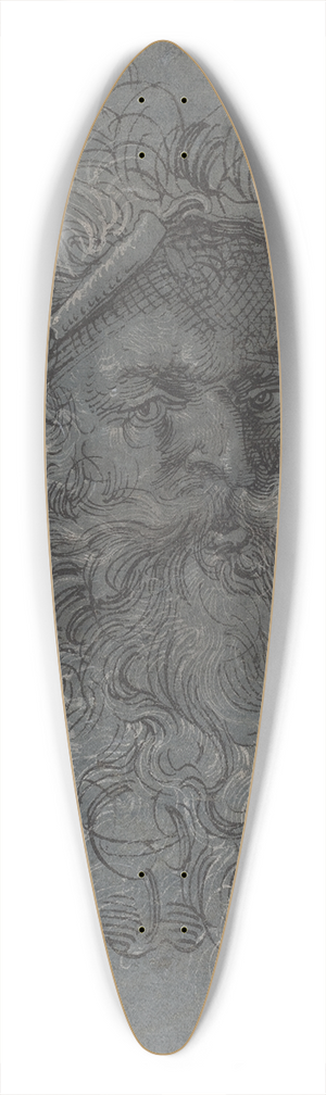 Jost Amman - Head of a Bearded Man 39.3 inch art pintail longboard deck