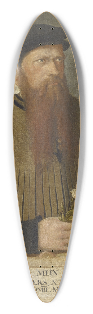 Jost Amman - Portrait of a Bearded Man 39.3 inch art pintail longboard deck