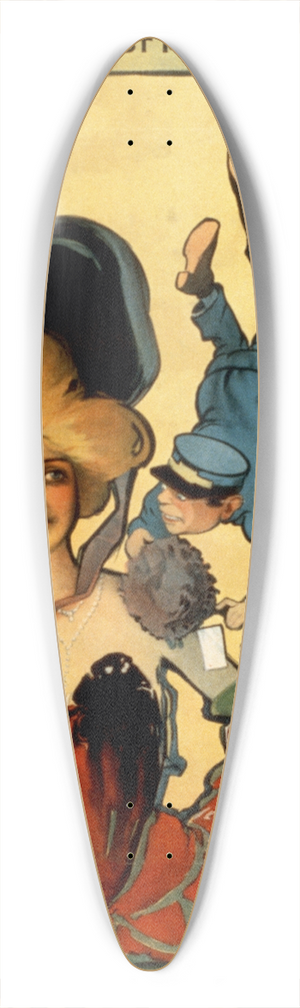J. Ottman Lith Co. - Twirly whirly 39.3 inch art pintail longboard deck