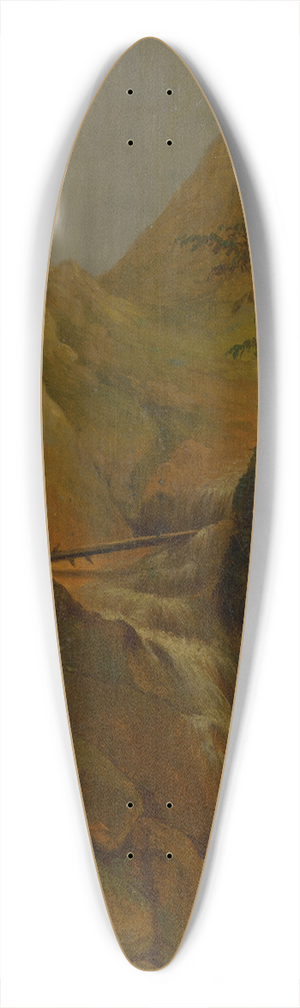 Jozef Boetech Klemens - Mountain Landscape with a Waterfall 39.3 inch art pintail longboard deck