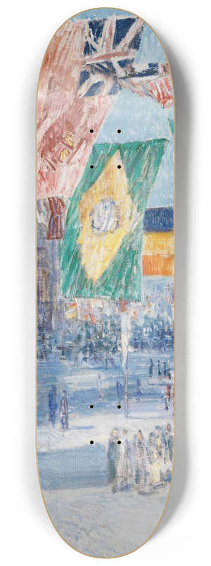 Childe Hassam - Avenue of the Allies; Brazil, Belgium 8.25 inch art skate deck