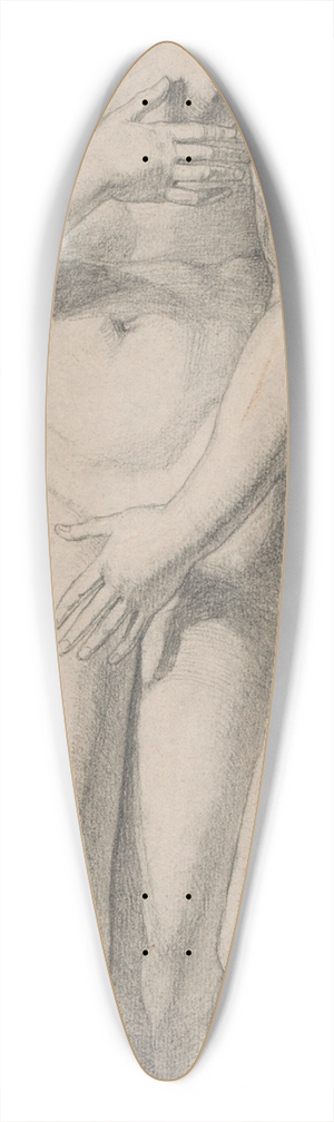 Jozef Hanula - A study of an ancient female figure 39.3 inch art pintail longboard deck