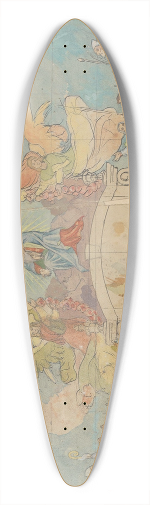 Jozef Hanula - Madonna and Child, Mural Design of a Church in Viov 39.3 inch art pintail longboard deck
