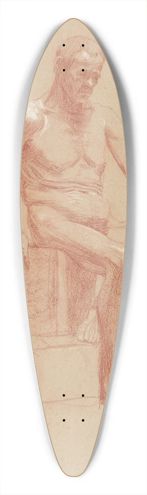Jozef Hanula - Study of a sitting male nude 39.3 inch art pintail longboard deck