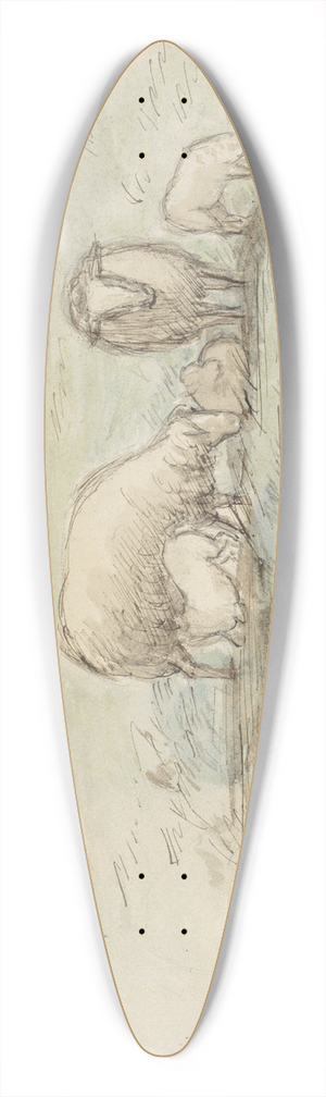 Jozef Israls - Schapen in een weide 39.3 inch art pintail longboard deck