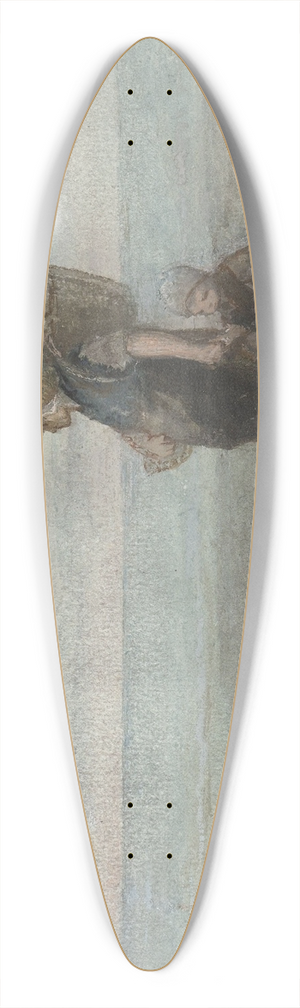 Jozef Israls - Vrouw met kind, lopend over het strand 39.3 inch art pintail longboard deck
