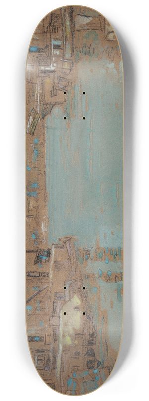 Childe Hassam - North River Dock, New York 8.25 inch art skate deck