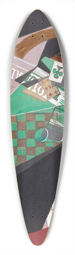 Juan Gris - Checkerboard and Playing Cards 39.3 inch art pintail longboard deck