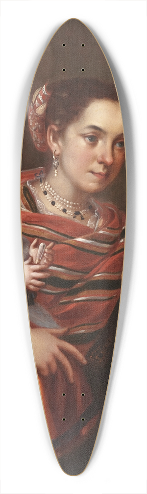 Juan Patricio Morlete Ruiz - Casta Painting (From Spaniard and Morisca, Albino) 39.3 inch art pintail longboard deck