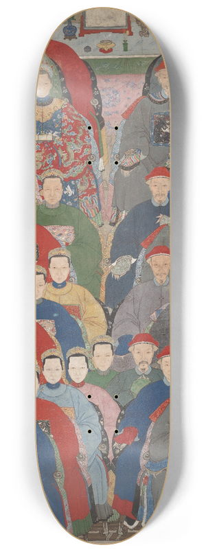 China, Qing dynasty - Ancestor Group Portrait 8.25 inch art skate deck