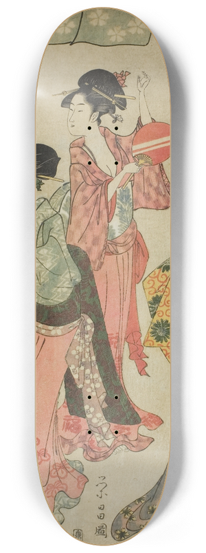 Chokosai Eisho - Festivity at a teahouse, from a parody of Chushingura 8.25 inch art skate deck