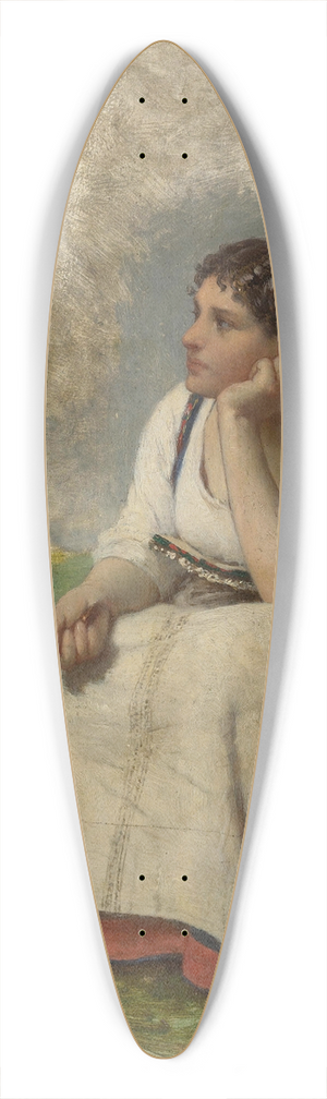 Jules Breton - Jeune Fille Pensive 39.3 inch art pintail longboard deck