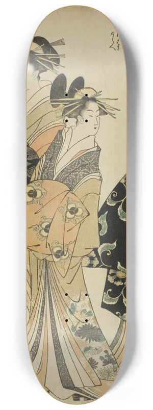 Chokosai Eisho - The Courtesans Hanaogi, Segawa, and Miyahito of the Ogiya 8.25 inch art skate deck