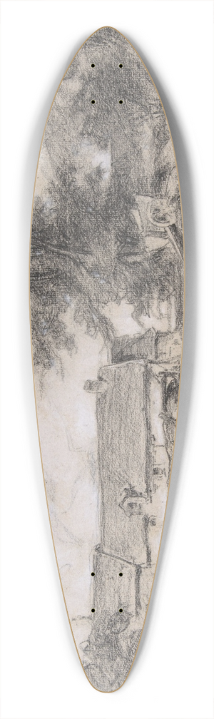 Jules Dupr - Farmyard with Ducks 39.3 inch art pintail longboard deck
