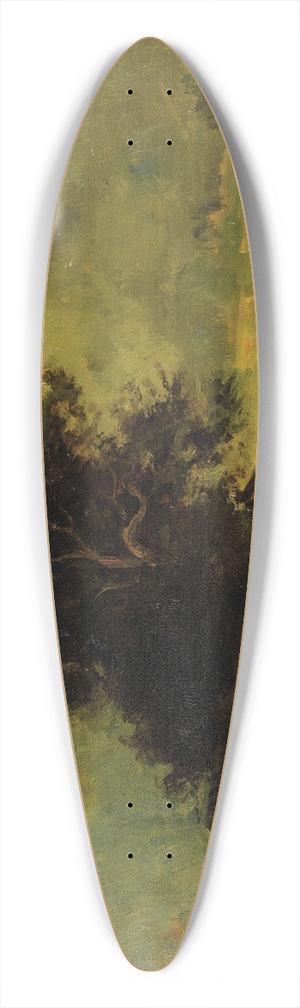 Jules Dupr - River Landscape with Cottage 39.3 inch art pintail longboard deck