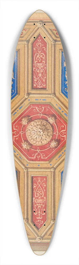 Jules-Edmond-Charles Lachaise - Design for a paneled ceiling 39.3 inch art pintail longboard deck Jules-Edmond-Charles Lachaise - Design for a paneled ceiling 39.3 inch art pintail longboard deck