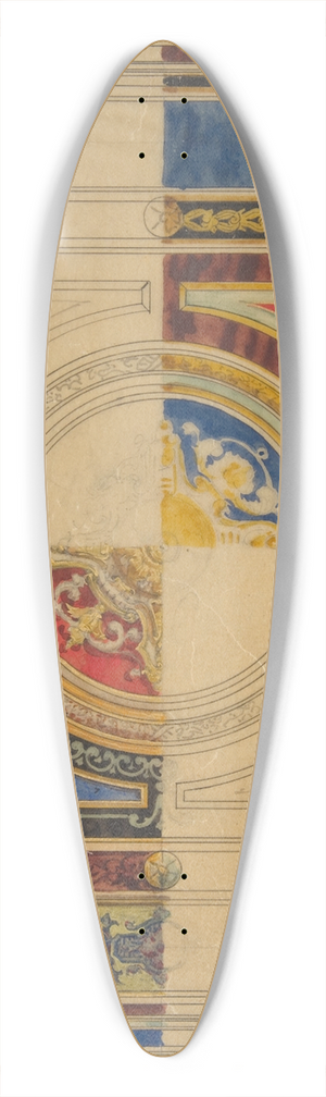 Jules-Edmond-Charles Lachaise - Design for a paneled ceiling with alternative decorations 39.3 inch art pintail longboard deck
