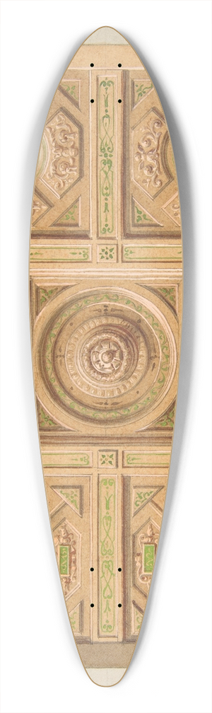 Jules-Edmond-Charles Lachaise - Design for a paneled ceiling with painted decoration 39.3 inch art pintail longboard deck Jules-Edmond-Charles Lachaise - Design for a paneled ceiling with painted decoration 39.3 inch art pintail longboard deck